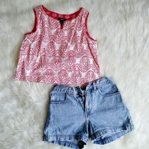 Red and white GAP blouse